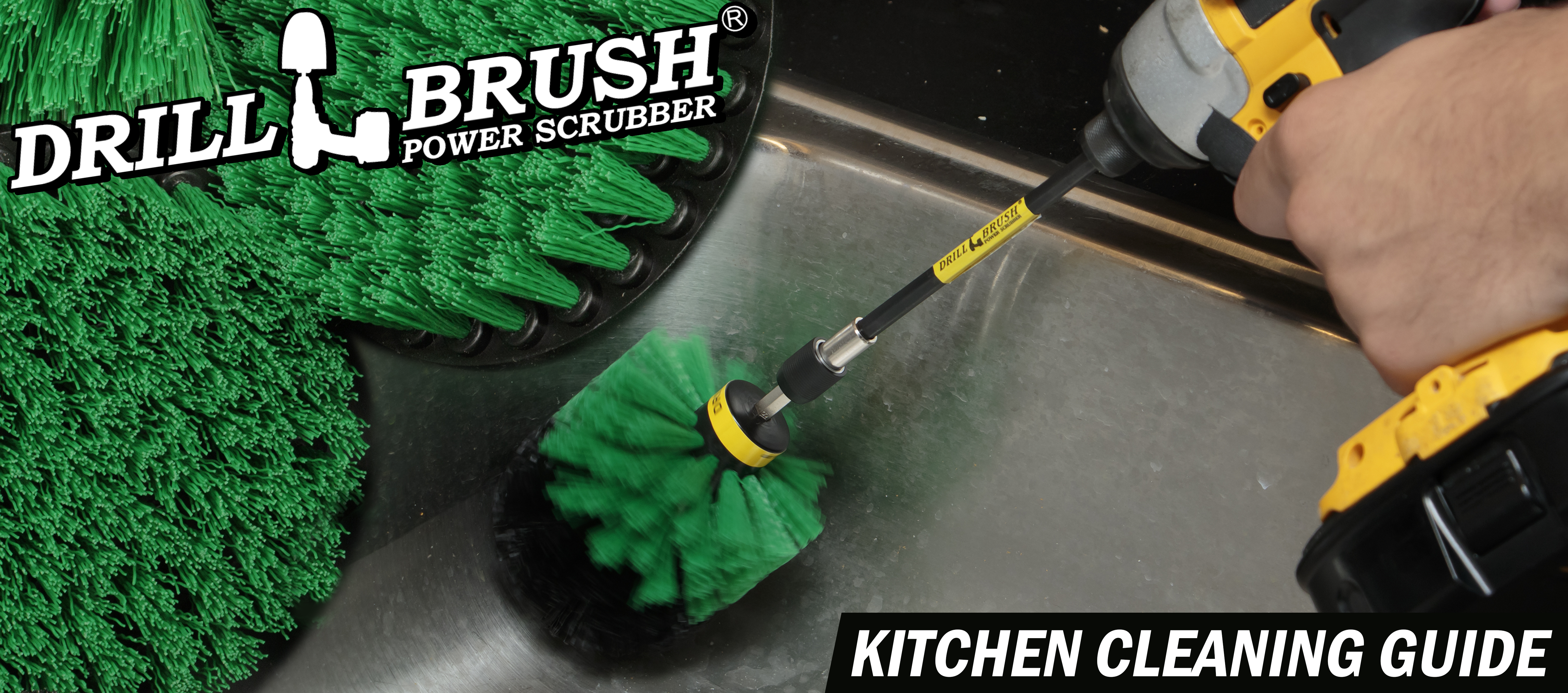 2 Green Long Bristle Power Scrub and Cleaning Brush 