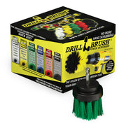 The Medium Blue 2 inch Long in front of Drillbrush packaging.