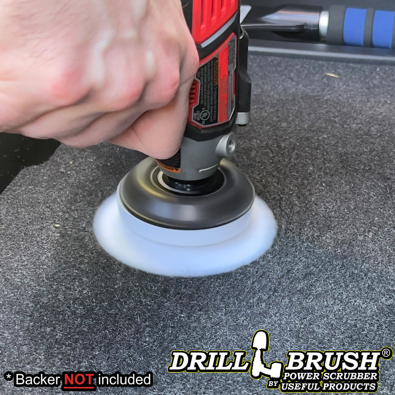 3 inch Hook-and-Loop Mini Polisher Brush - Soft Bristles - Automotive Upholstery Scrubbing - 3in-S-W-V-DB