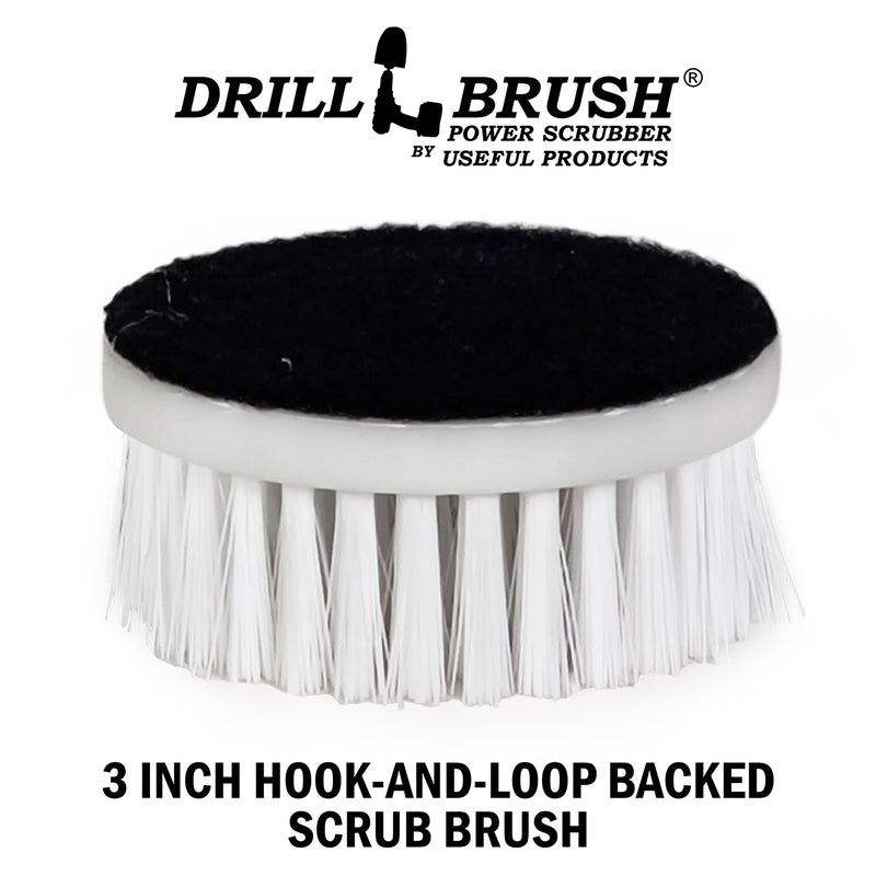 3 inch Hook-and-Loop Mini Polisher Brush - Soft Bristles - Automotive Upholstery Scrubbing - 3in-S-W-V-DB