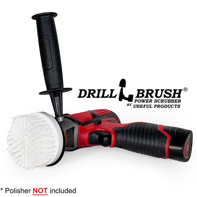 3 inch Hook-and-Loop Mini Polisher Brush - Soft Bristles - Automotive Upholstery Scrubbing - 3in-S-W-V-DB