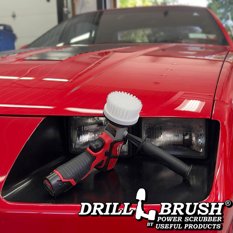 3 inch Hook-and-Loop Mini Polisher Brush - Soft Bristles - Automotive Upholstery Scrubbing - 3in-S-W-V-DB