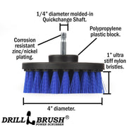 Specs for the Drillbrush 4 inch Medium Blue Marine & Pool Brush.