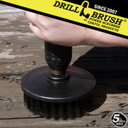Drillbrush 5 inch Hex Ultra Stiff Black Grill & Industrial Brush removing peeled paint.