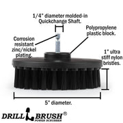Spec sheet for the Drillbrush 5 inch Ultra Stiff Grill and Industrial brush.