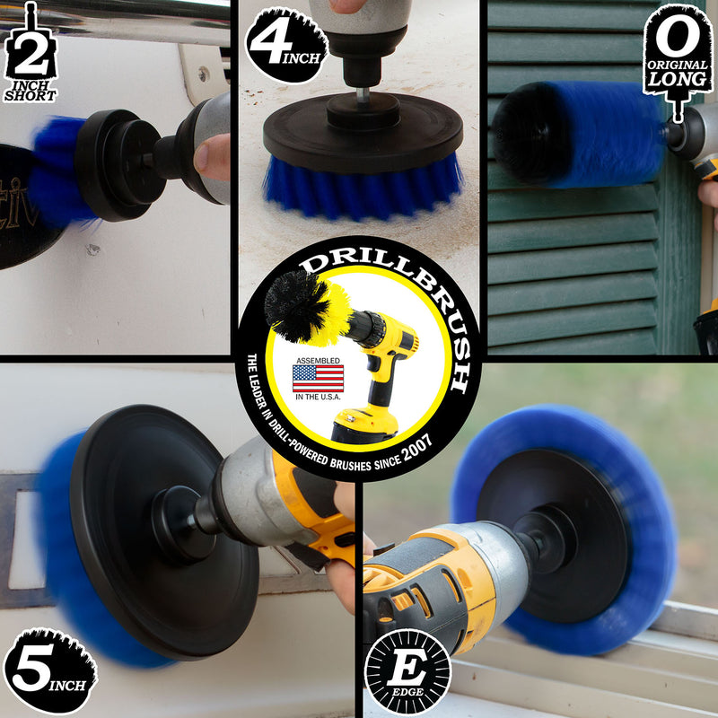 5in Flat Brush, 4in Flat Brush, 2in Short Brush, and Jumbo Original all in Medium Blue - Aquarium Cleaning Products  | B-S-E542J-QC-DB