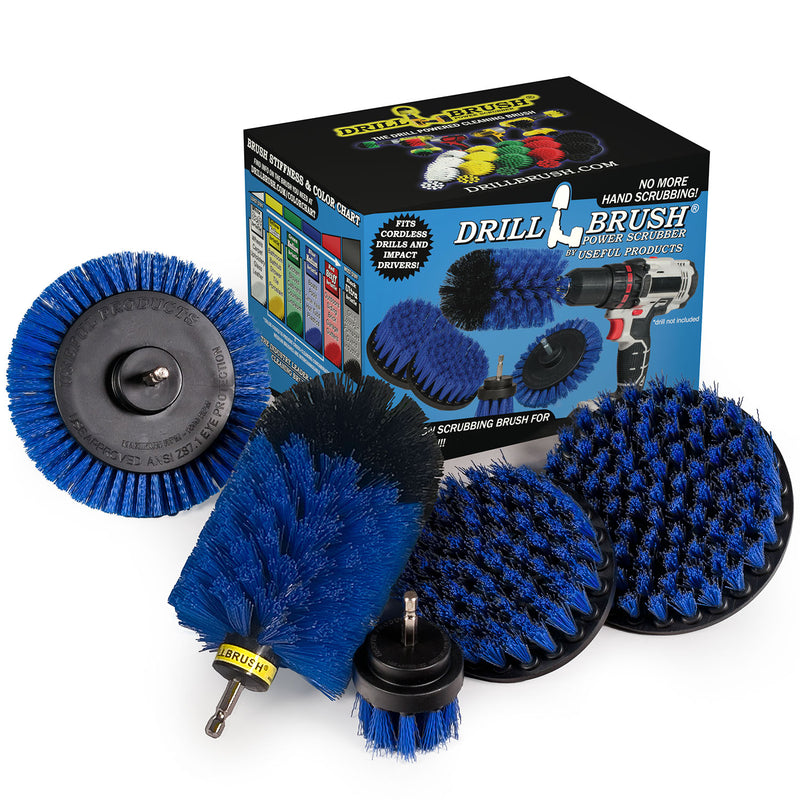 5in Flat Brush, 4in Flat Brush, 2in Short Brush, and Jumbo Original all in Medium Blue - Aquarium Cleaning Products  | B-S-E542J-QC-DB