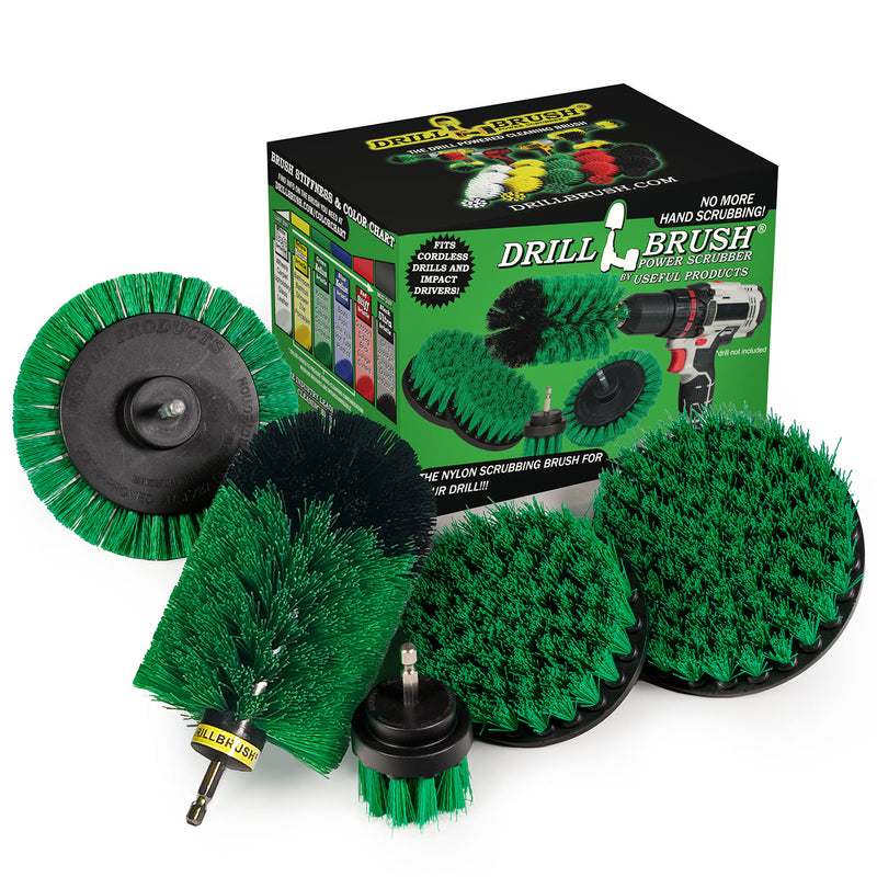 5in Flat Brush, 4in Flat Brush, 2in Short Brush, and Jumbo Original all in Medium Green - Kitchen Cleaning Products  | G-S-E542J-QC-DB