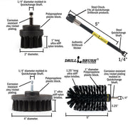 Specs for the Drillbrush 42J-5X Ultra Stiff Black Grill & Industrial Brush Kit.
