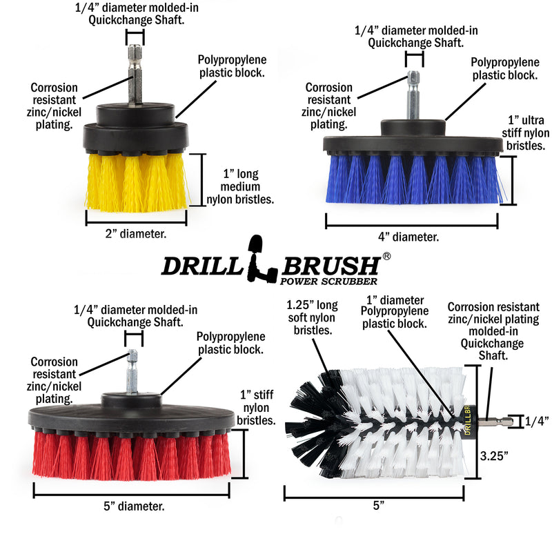 5in Flat Brush, 4in Flat Brush, 2in Short Brush, and Jumbo Original all in Soft White - Home & Auto Cleaning Products  | WJ-Y2-B5-R4-KE-S-QC-DB