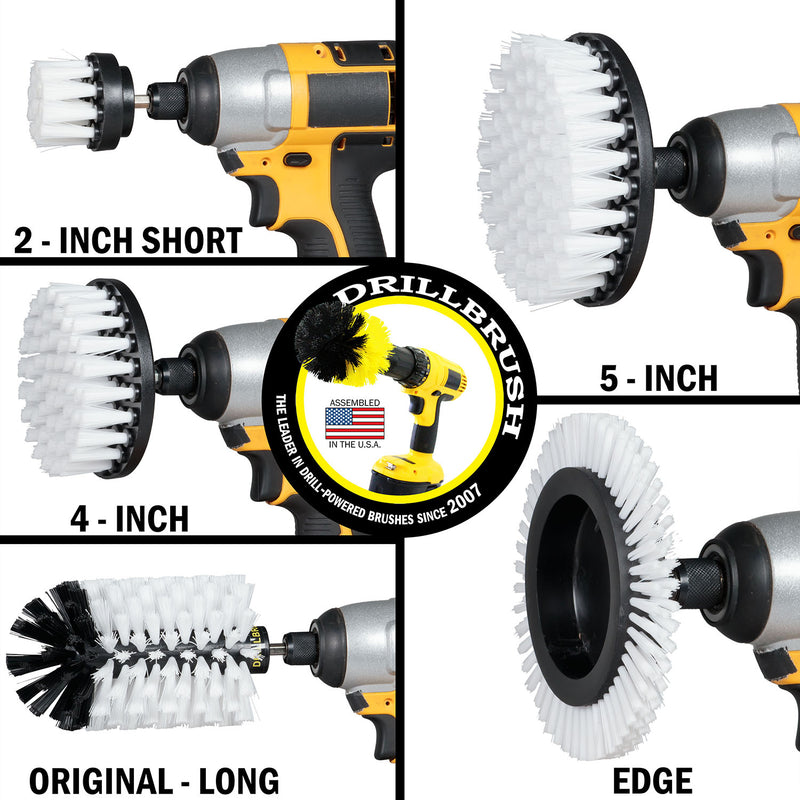 5in Flat Brush, 4in Flat Brush, 2in Short Brush, and Jumbo Original all in Soft White - Home & Auto Cleaning Products  | W-S-E542J-QC-DB