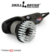 Drillbrush 5 inch Threaded Soft White Home & Auto Brush in a variable speed polisher.