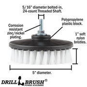 Specs for the Drillbrush 5 inch Threaded Soft White Home & Auto Brush.