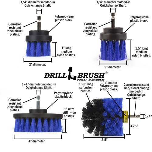 Specs for the Drillbrush 42OS-2L Medium Blue Marine & Pool Brush Kit.