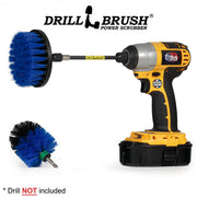 Drillbrush 4M-5X Medium Blue Marine & Pool Brush Kit with a 4 inch brush in a 5 inch extension in a cordless drill.