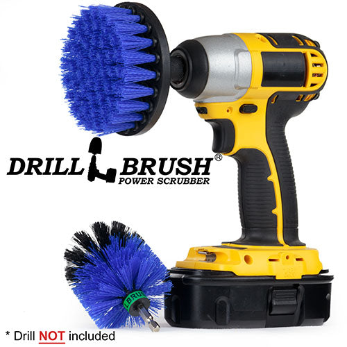 Mini & 4in Blue Brushes - Medium Bristles - Marine & Pool Cleaning | B-S-4M-QC-DB