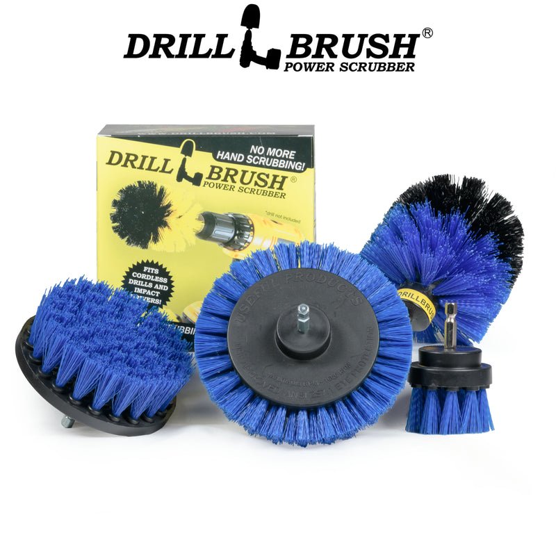 Edge, Original, 4in, & 2in Blue Brushes - Medium Bristles - Marine & Pool Cleaning | B-S-E42O-QC-DB