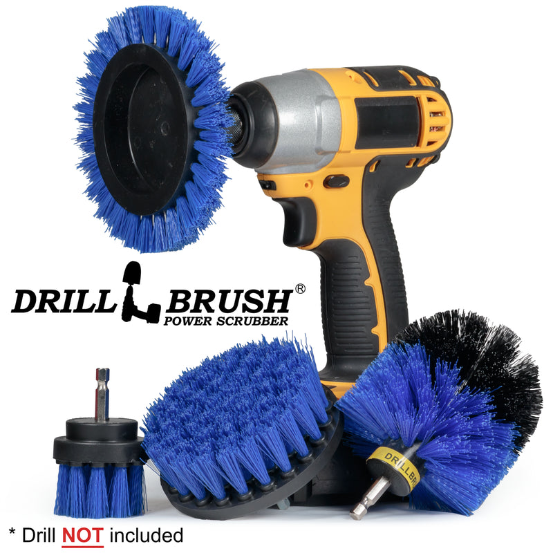 Edge, Original, 4in, & 2in Blue Brushes - Medium Bristles - Marine & Pool Cleaning | B-S-E42O-QC-DB