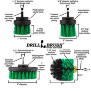 Specs for the Drillbrush 42OS-2L Medium Green Kitchen Brush Kit.