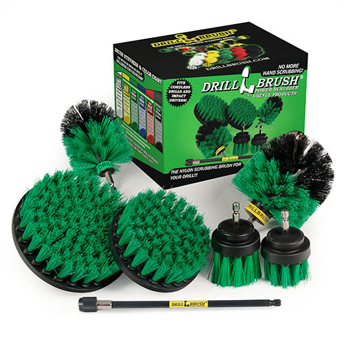 Ultimate Green Brush Kit w/7in Ext. - Medium Bristles - Kitchen & Appliance | G-542OMS-2L-7X-QC-DB