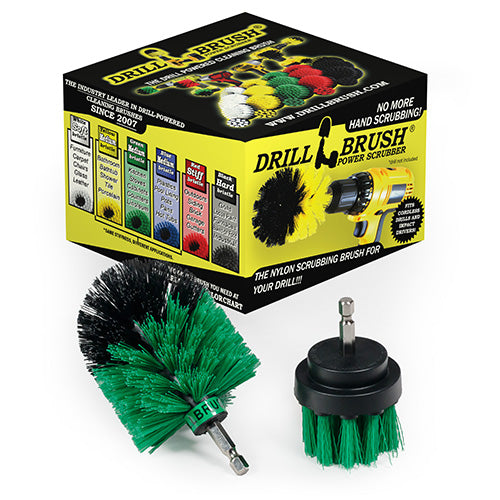 Mini & 2in Green Brushes - Medium Bristles - Kitchen & Appliances Cleaning | G-S-2M-QC-DB