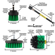 Specs for the Drillbrush 42O-5X Medium Green Kitchen Brush Kit.
