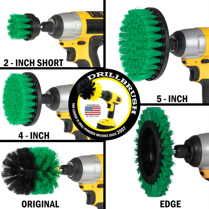 Edge, Original, 5in, 4in, & 2in Green Brushes - Medium Bristles - Kitchen & Appliance | G-S-E542O-QC-DB