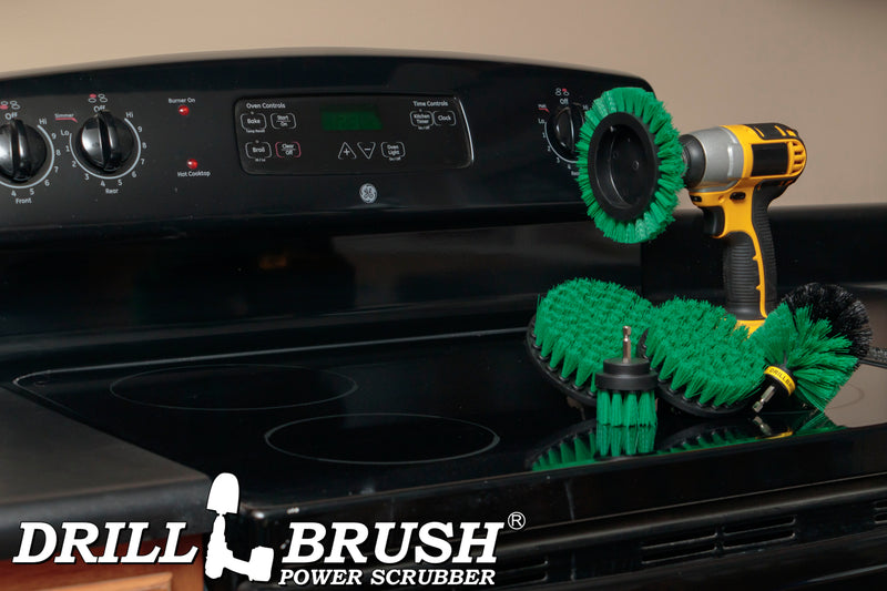 Edge, Original, 5in, 4in, & 2in Green Brushes - Medium Bristles - Kitchen & Appliance | G-S-E542O-QC-DB