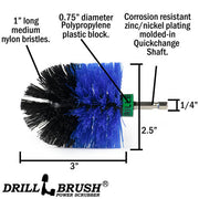 Specs for the Drillbrush Mini Medium Blue Marine & Pool Brush.