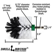 Specs for the Drillbrush Mini Soft White Home & Auto Brush.