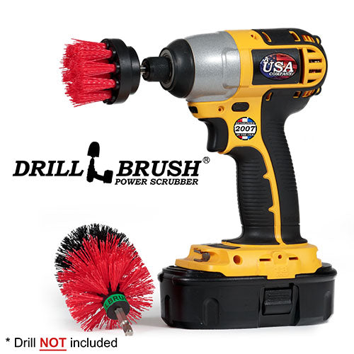 Mini & 2in Red Brushes - Stiff Bristles - Outdoor & Patio Cleaning | R-S-2M-QC-DB