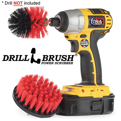 Mini & 4in Red Brushes - Red Bristles - Outdoor & Patio Cleaning | R-S-4M-QC-DB