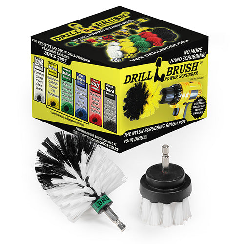 Mini & 2in White Brushes - Soft Bristles - Home & Auto Cleaning | W-S-2M-QC-DB