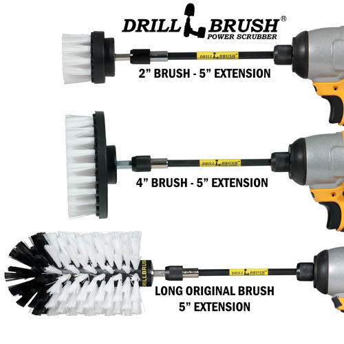 Drillbrush Detailing Power Brush Kit with Long-Reach Removable