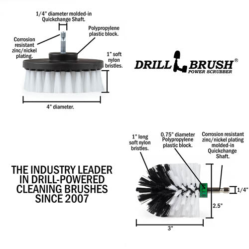 Specs for the Drillbrush 4M Soft White Home & Auto Brush Kit.
