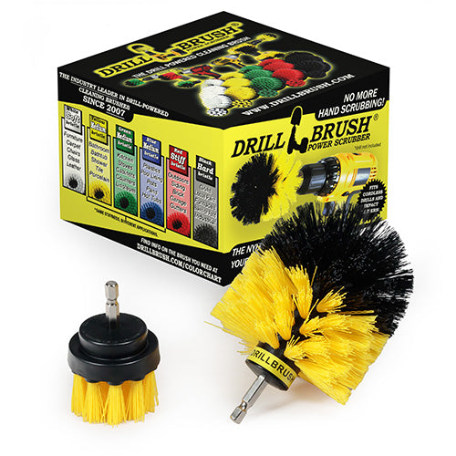 Original & 2in Yellow Brushes - Medium Stiffness - Bathroom & Shower Cleaning | Y-S-2O-QC-DB
