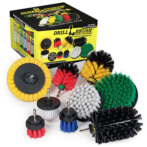 9-piece Variety Brush Kit - Every Stiffness - All Purpose Cleaning | YEO-G5-W4C-R2M-KJS-B2L-QC-DB