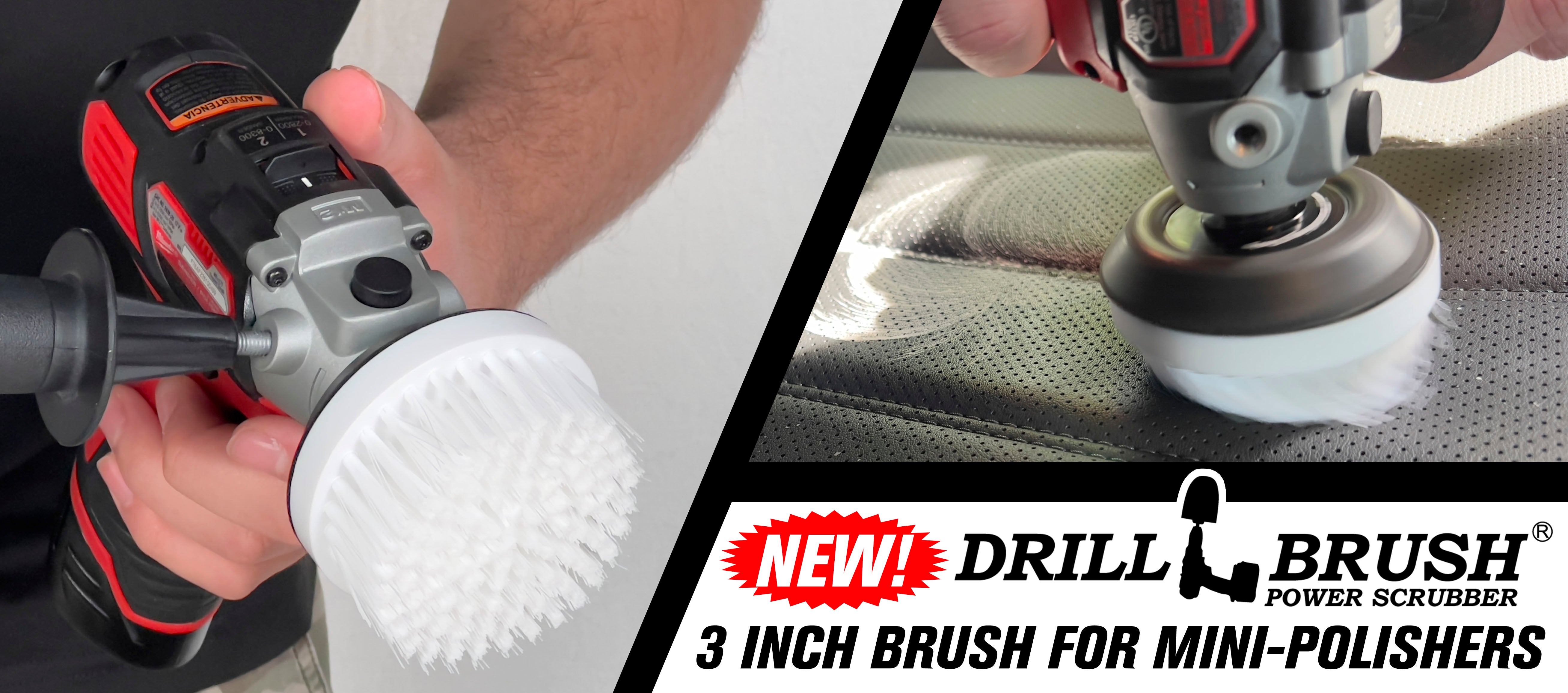 The Only 3 inch Scrubber for Mini Polishers - The New Drillbrush 3 inch Hook-and-Loop Auto Brush