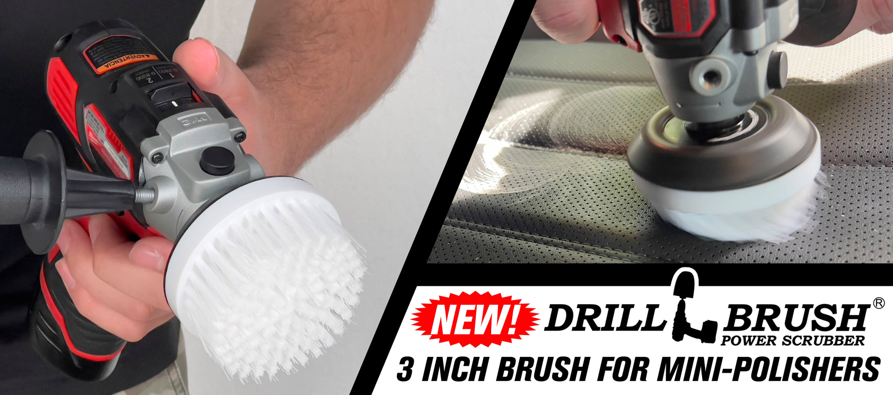 The Only 3 inch Scrubber for Mini Polishers - The New Drillbrush 3 inch Hook-and-Loop Auto Brush