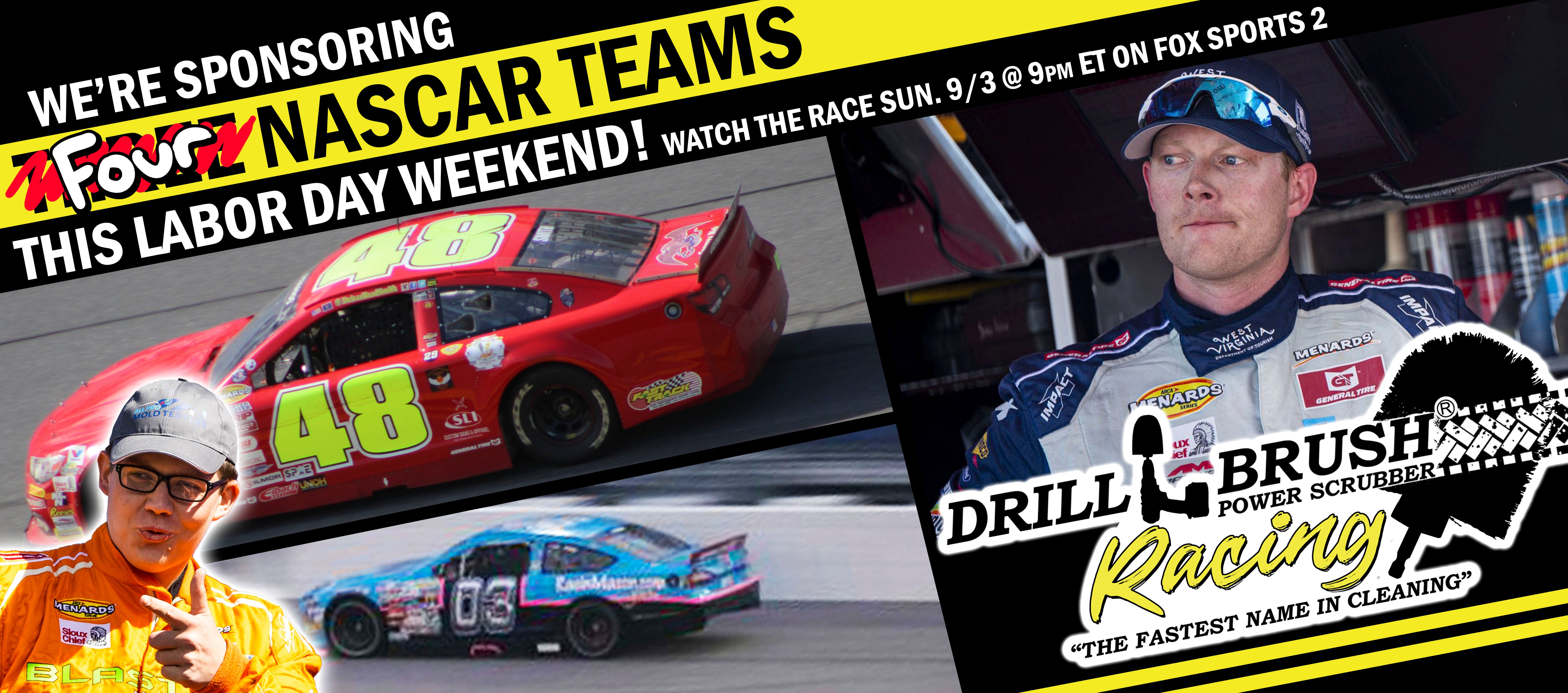 Drillbrush Goes NASCAR Racing with Several ARCA Menards Series Teams at DuQuoin!