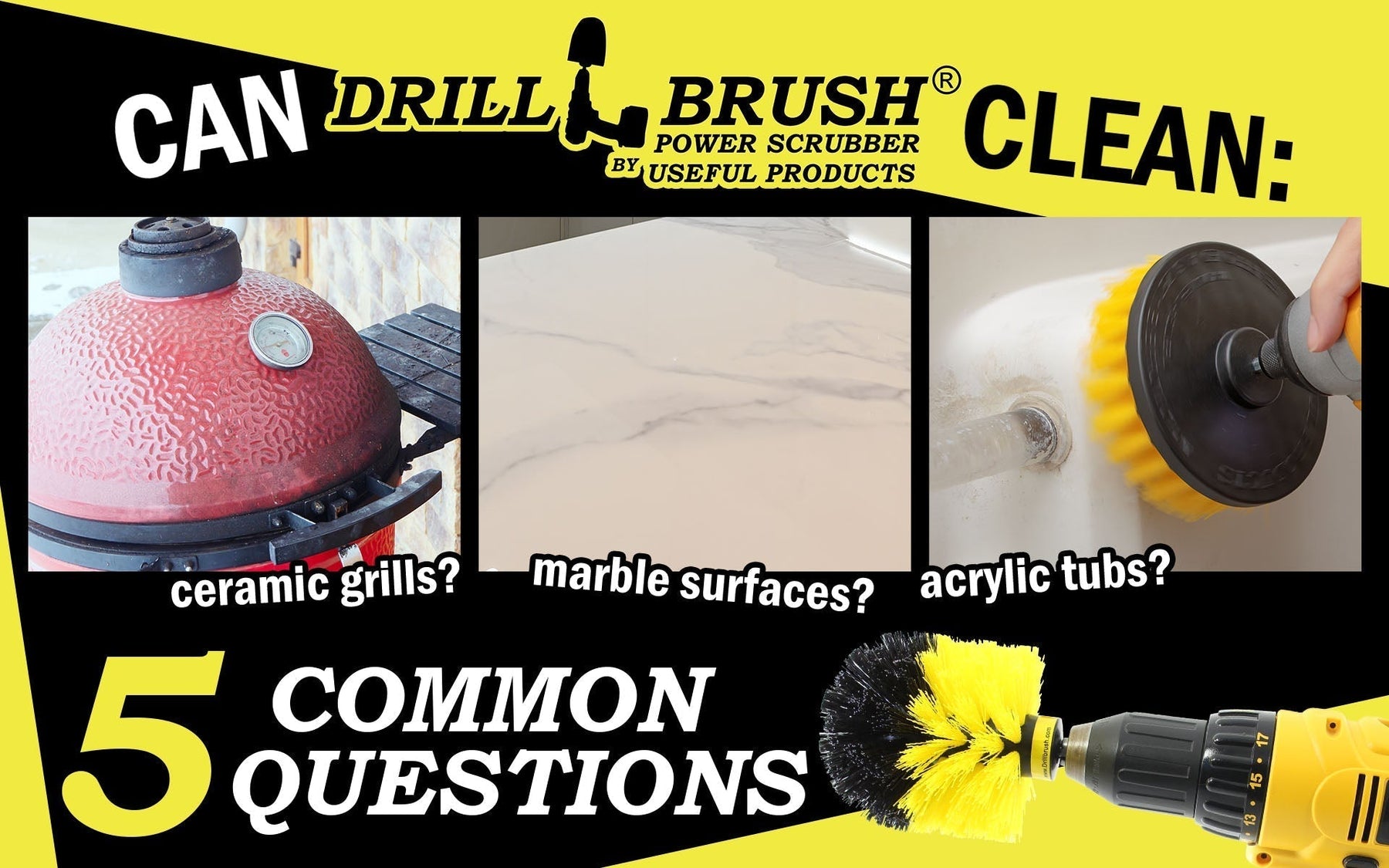 Can You Use a Drillbrush to Clean Marble Surfaces? 5 Common Questions On What You Can Use Our Brushes to Clean