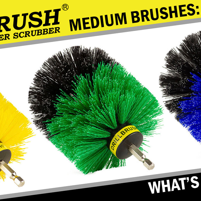 What’s the Difference Between the Drillbrush Yellow, Green, and Blue Medium Brushes?