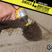 Drillbrush Original Ultra Stiff Black Grill & Industrial Brush cleaning concrete tiles.