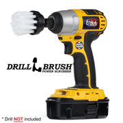 Drillbrush 2 inch Long Soft White Home and Automotive Brush in a cordless drill.