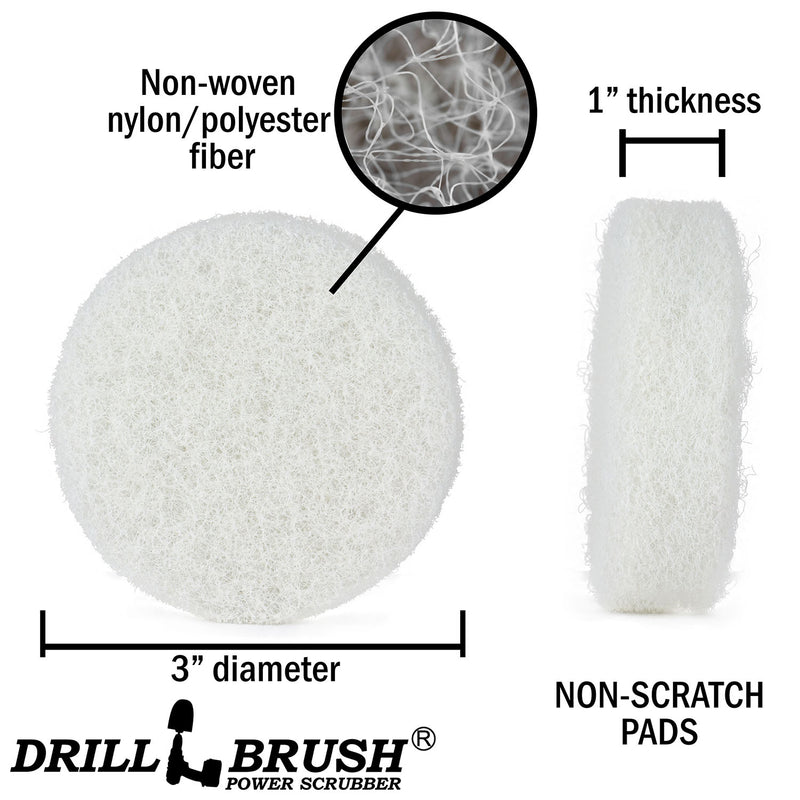3 Inch White Scrubbing Pad Refill