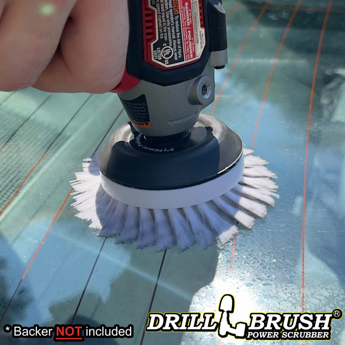 3 inch Hook-and-Loop Mini Polisher Brush - Soft Bristles - Automotive Upholstery Scrubbing - 3in-S-W-V-DB