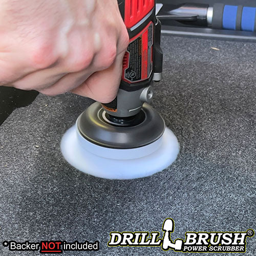 3 inch Hook-and-Loop Mini Polisher Brush - Soft Bristles - Automotive Upholstery Scrubbing - 3in-S-W-V-DB