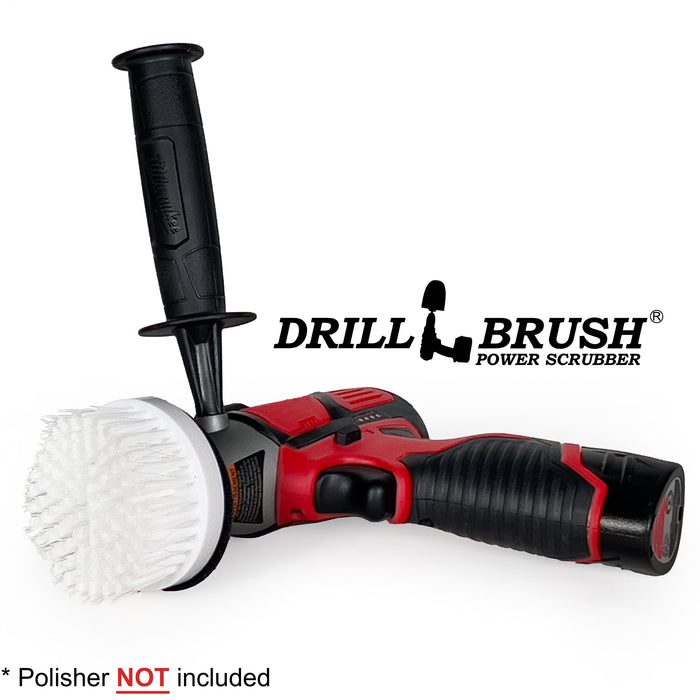 3 inch Hook-and-Loop Mini Polisher Brush - Soft Bristles - Automotive Upholstery Scrubbing - 3in-S-W-V-DB