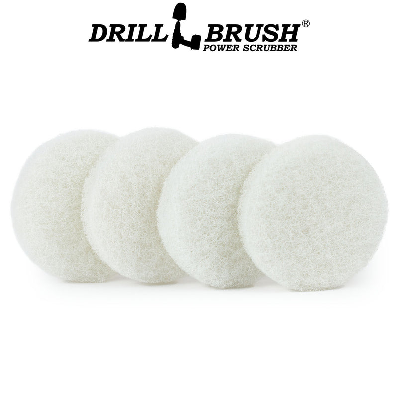 4in White Scrubbing Pads Refill - Very Soft - Glass & Wood Cleaning | 4in-P4W-refill-DB