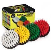 The 4-piece 4 inch Flat Brush kit in front of it's packaging.